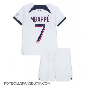 Paris Saint-Germain Kylian Mbappe #7 Replika Bortatröja Barn 2023-24 Kortärmad (+ Korta byxor)